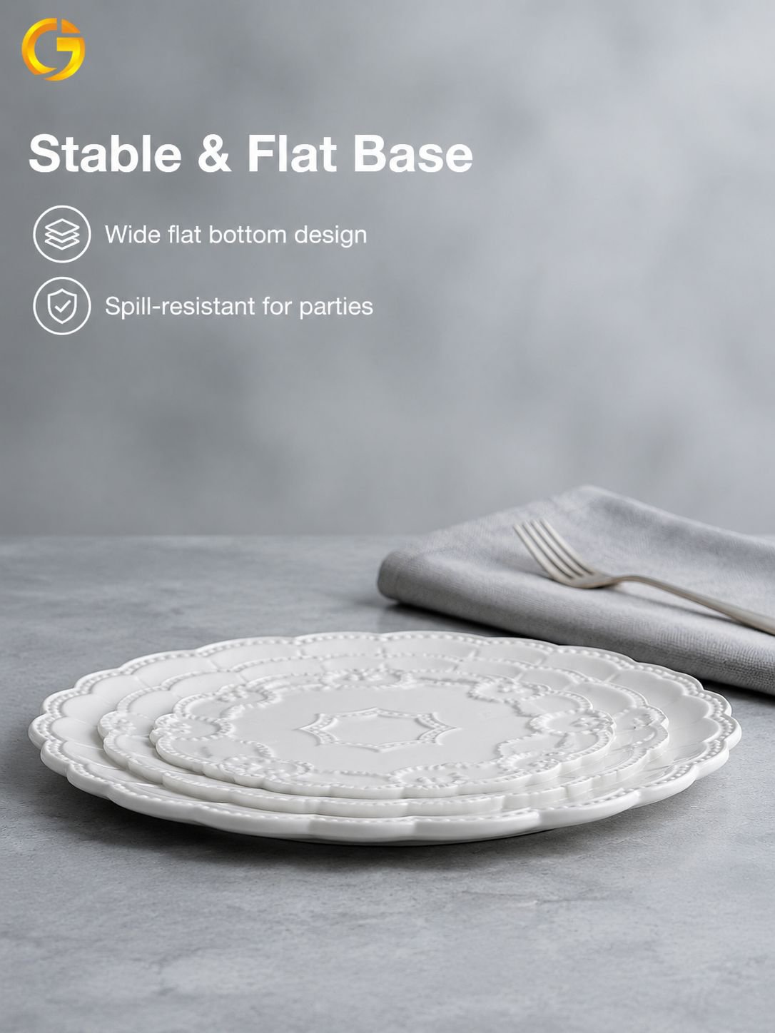 Wholesale Custom Carved Ceramic Plates for Wedding Banquet