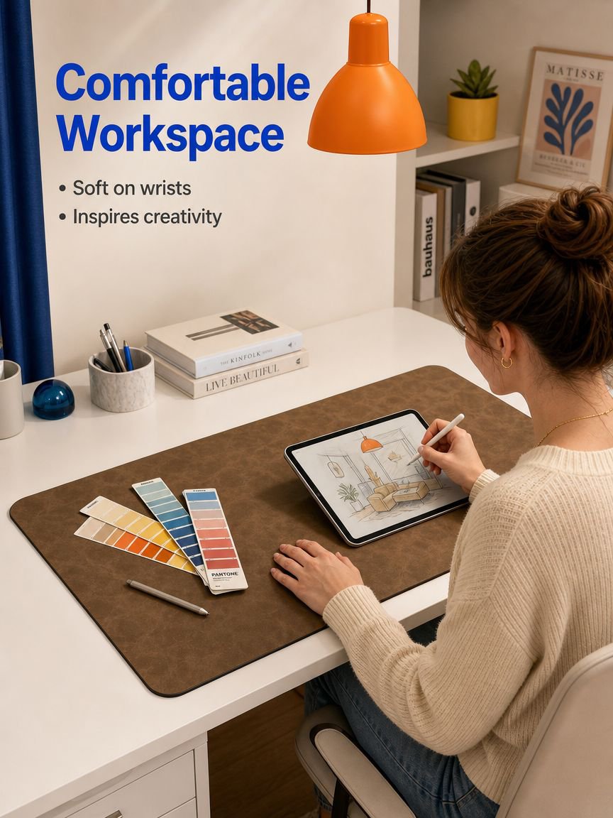Extra large desk mat for home office organization