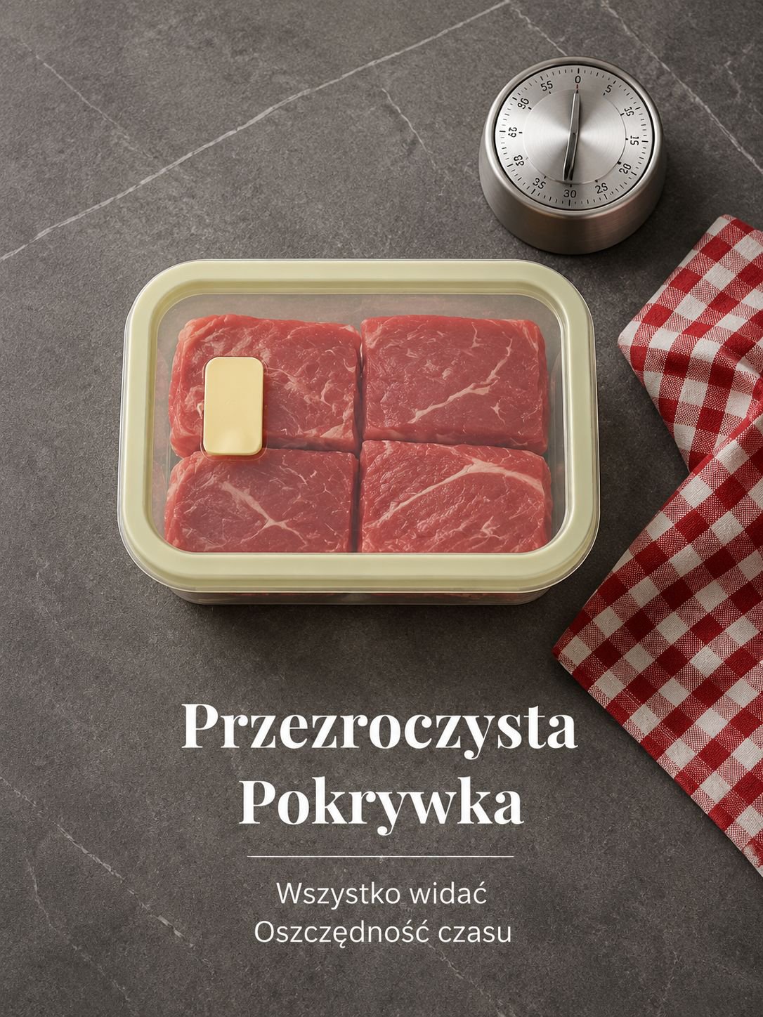 Pudełko z przegródkami do mrożonego mięsa do lodówki