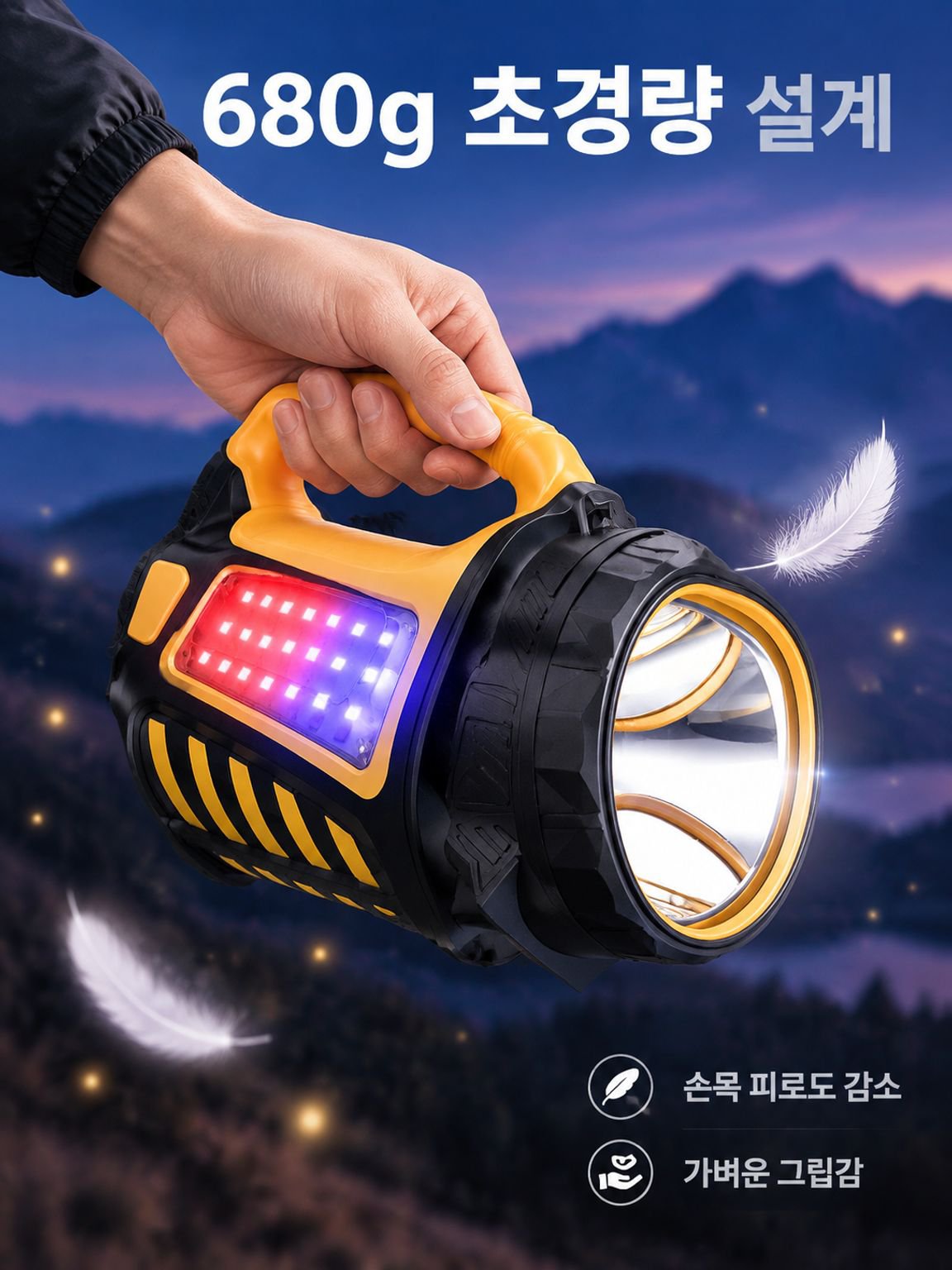 고광도 장거리용 휴대용 손전등