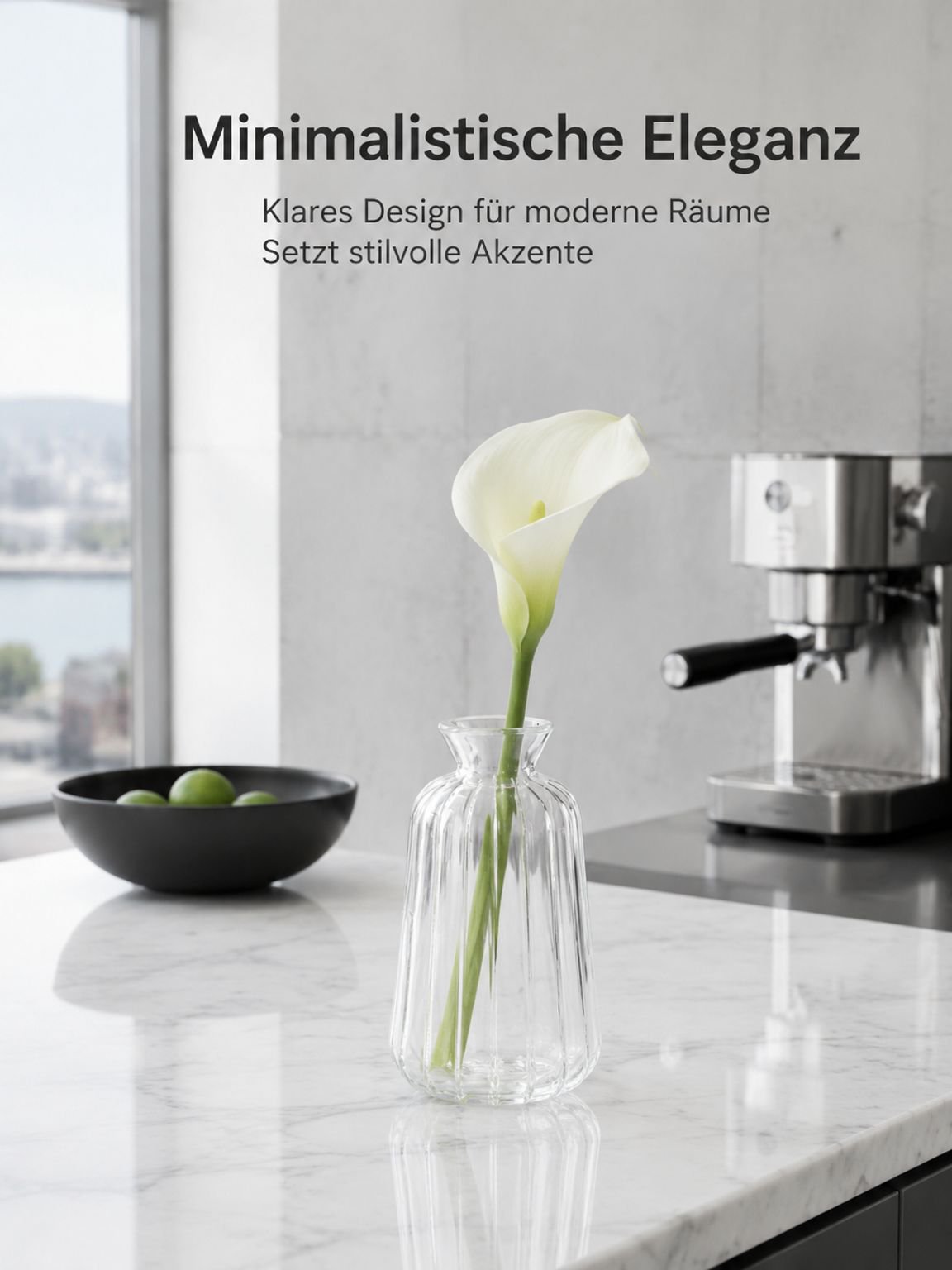 Glasvase mit Textur im Vintage Look für Blumenarrangements