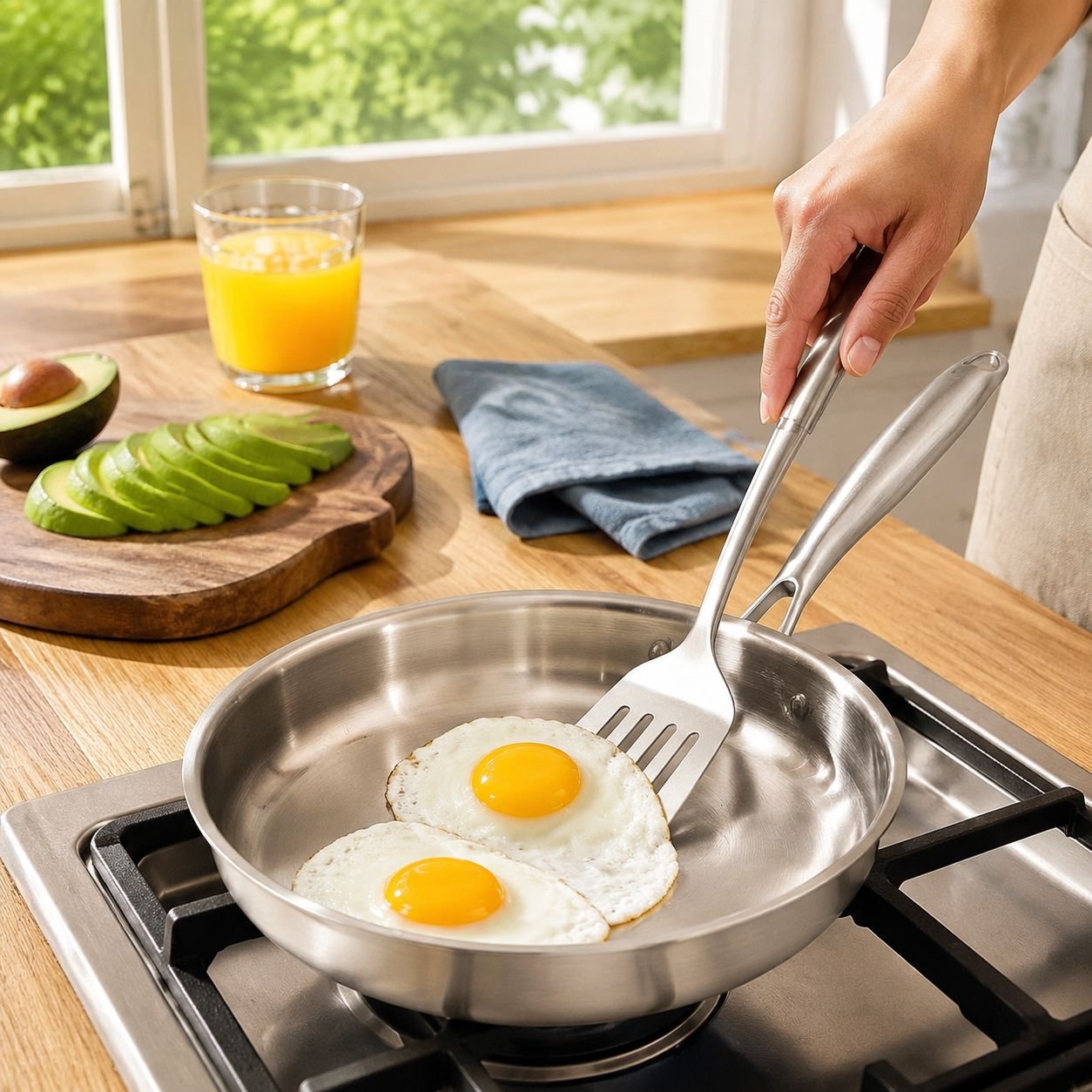 Induction cooker threelayer steel thickened pan