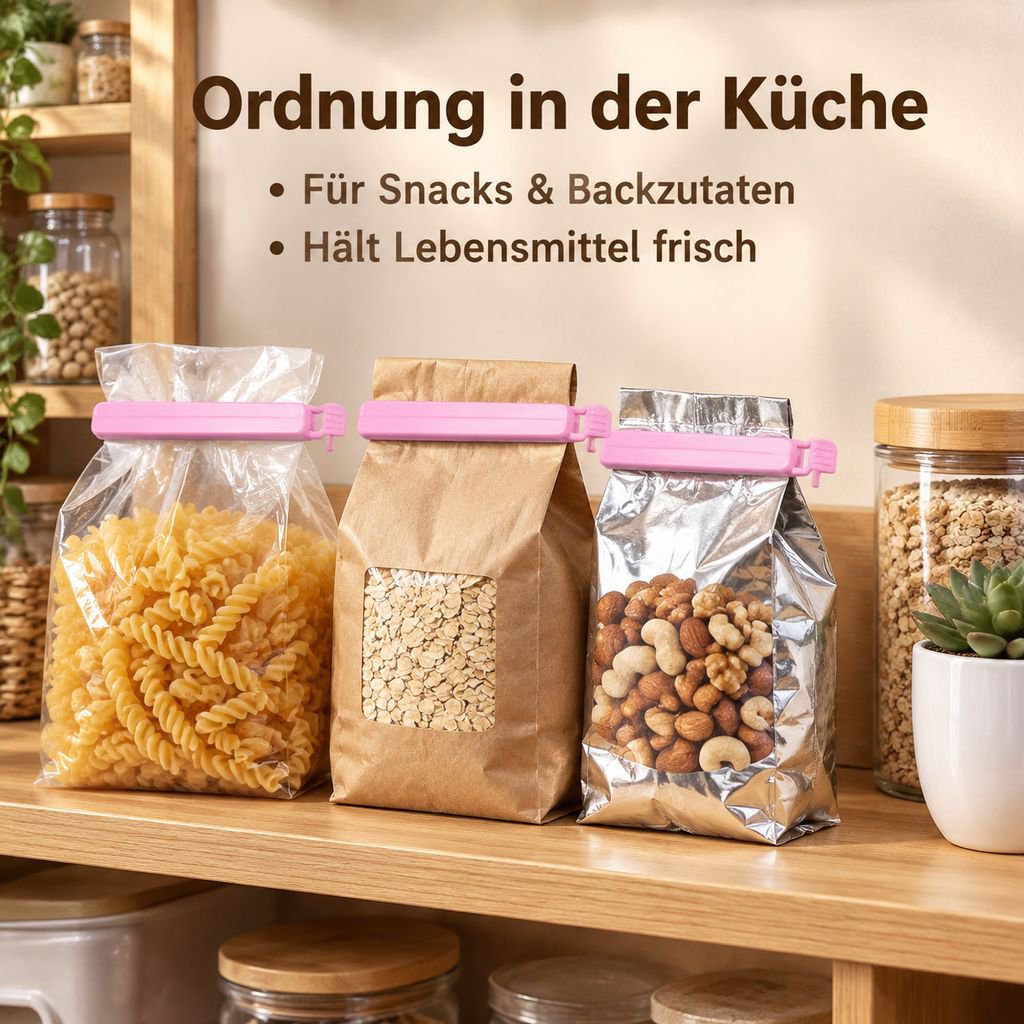 Große Beutelverschluss-Clips für Lebensmittel & Snacks Frischeklammern