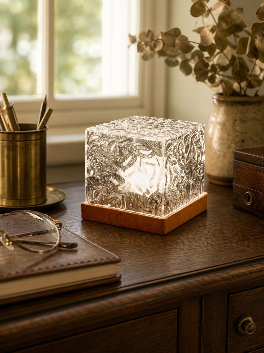 JMY-16 Color Square Water Ripple Ambient Light in living room setting