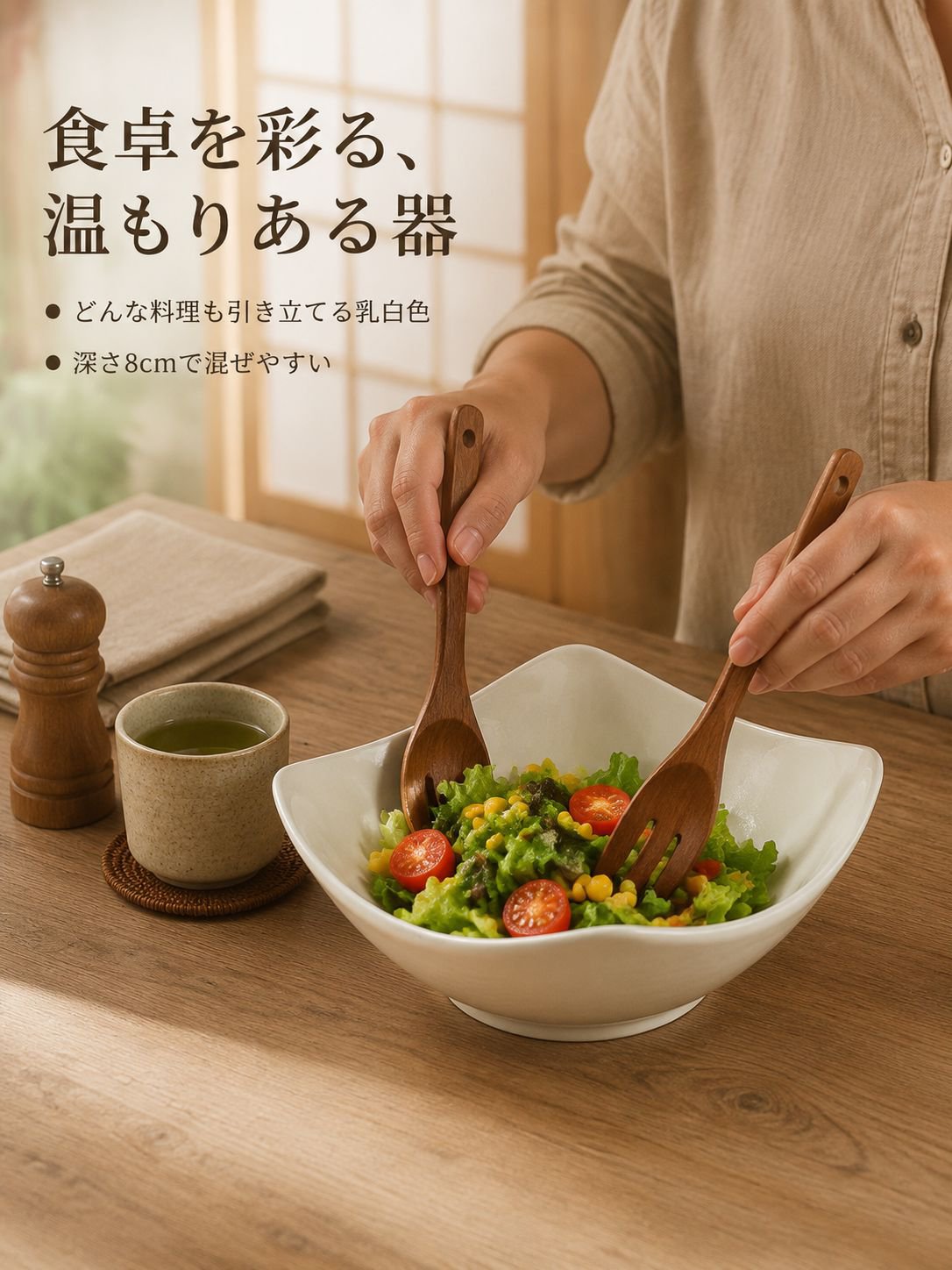 多目的セラミックサラダ＆スーププレート