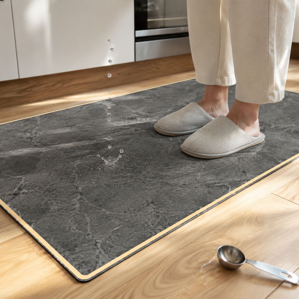 Oil and Stain Resistant Diatomaceous Earth Kitchen Rug