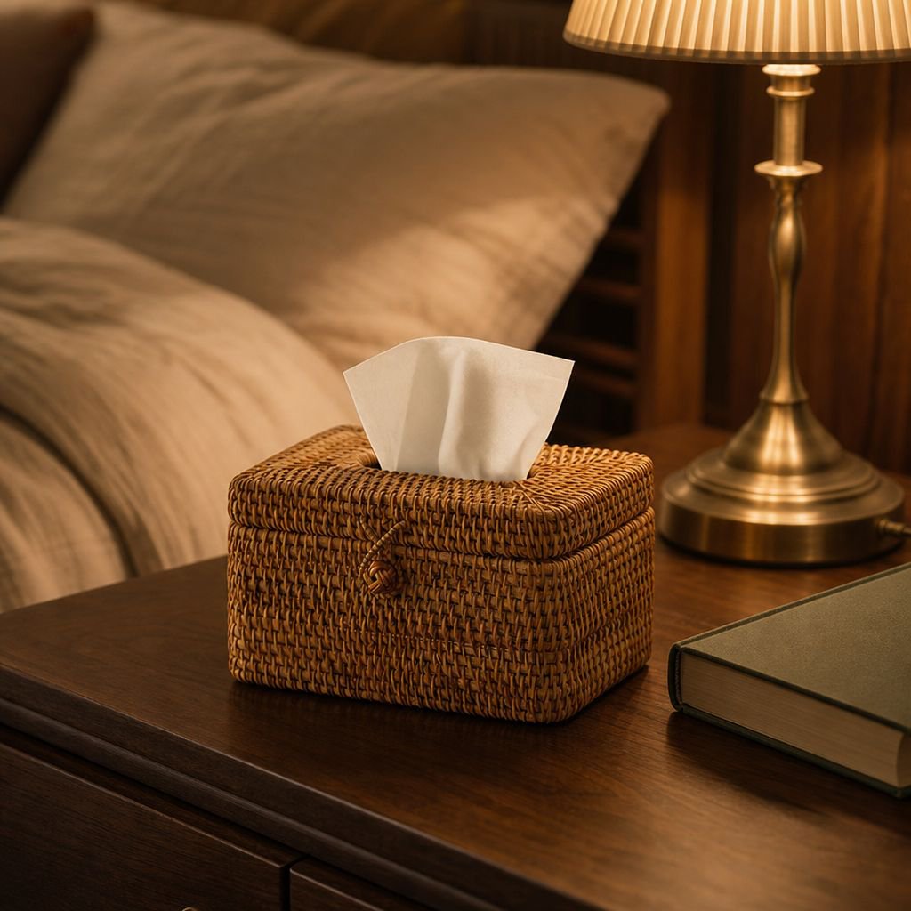 Eco-friendly square tissue holder for bathroom or office