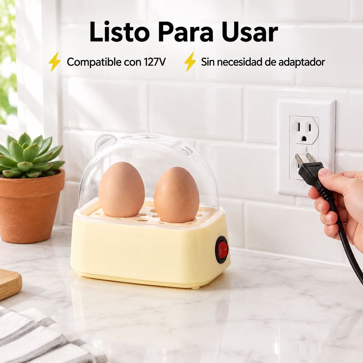 Cocedor de huevos automático sin agua