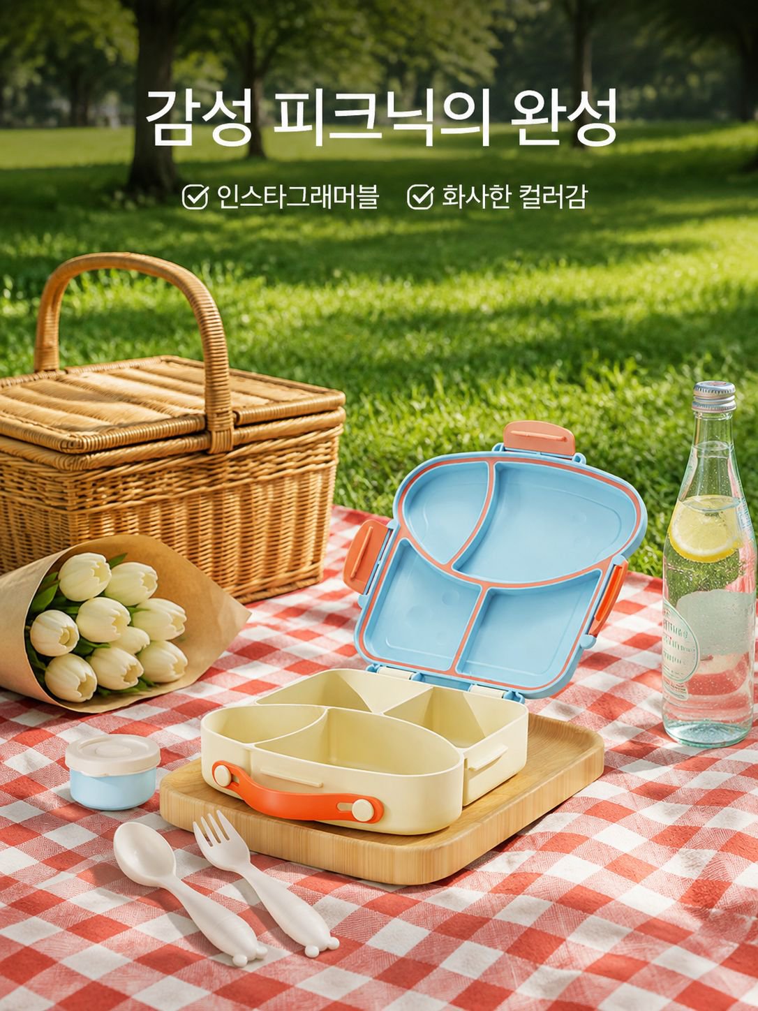 귀여운 식빵형 도시락