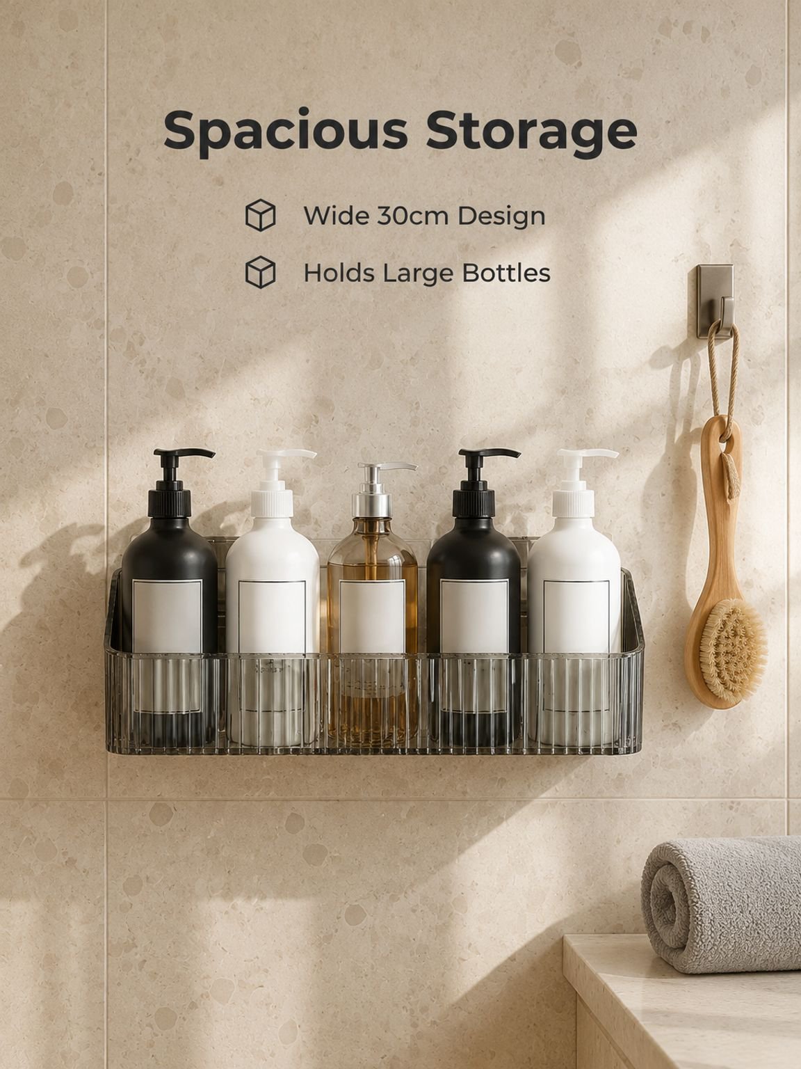 Transparent Drainage Multi-Functional Bathroom Storage Shelf