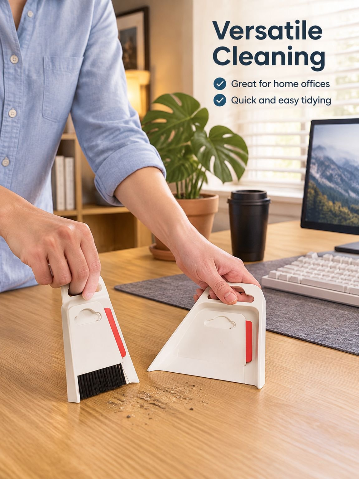 Mini Broom and Dustpan Set Household Desktop Cleaning Kit