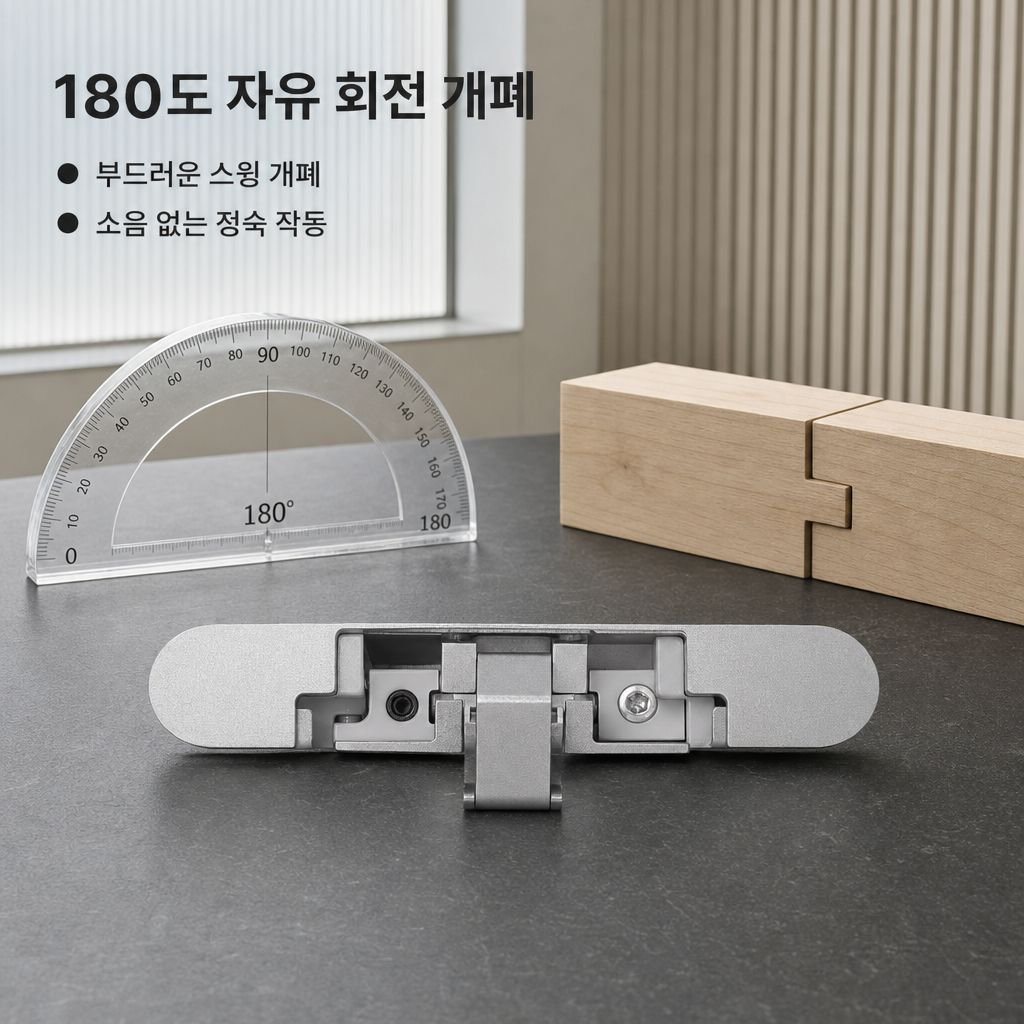 히든도어 전용 숨은 경첩 매립형 3D 목문 외여닫이 힌지