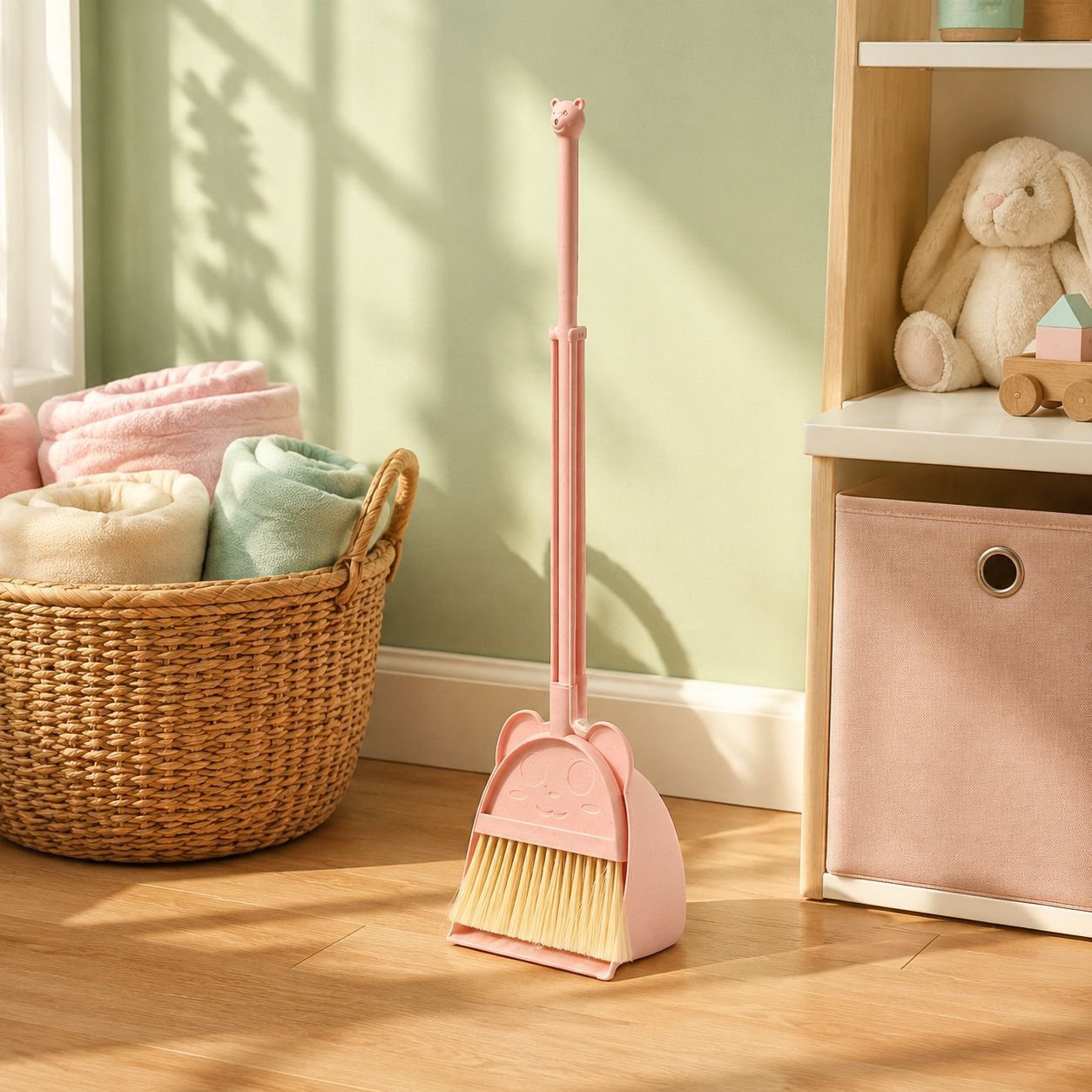 Set de juguetes de escoba, recogedor y trapeador para niños