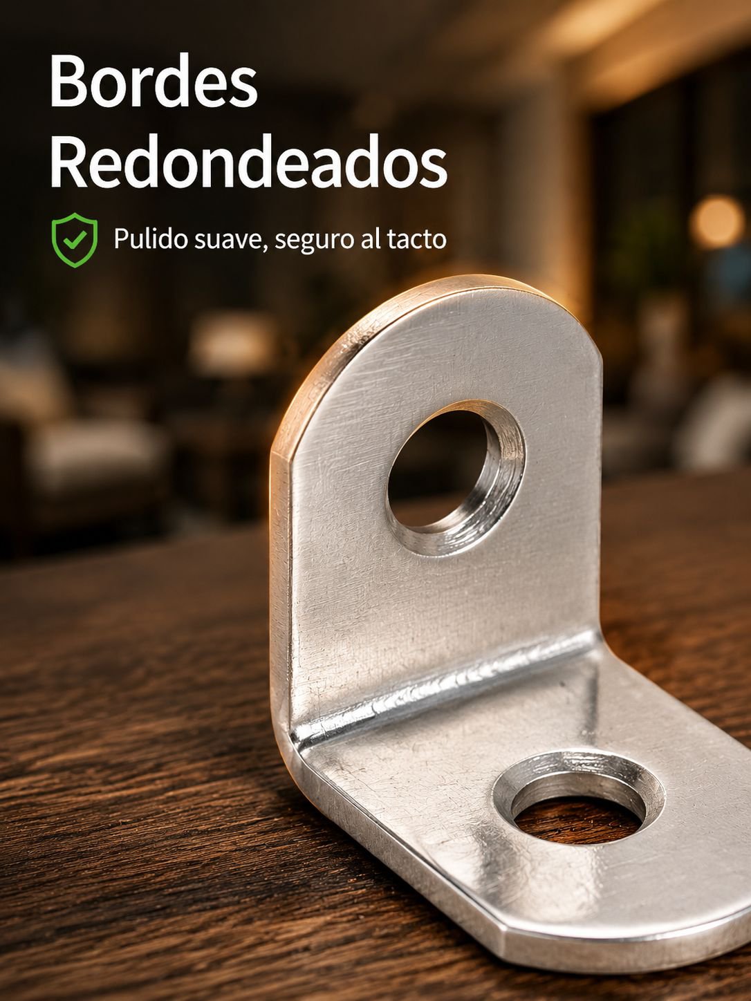 Soporte L de acero inoxidable grueso para fijación de divisores de baño y estantes de muebles
