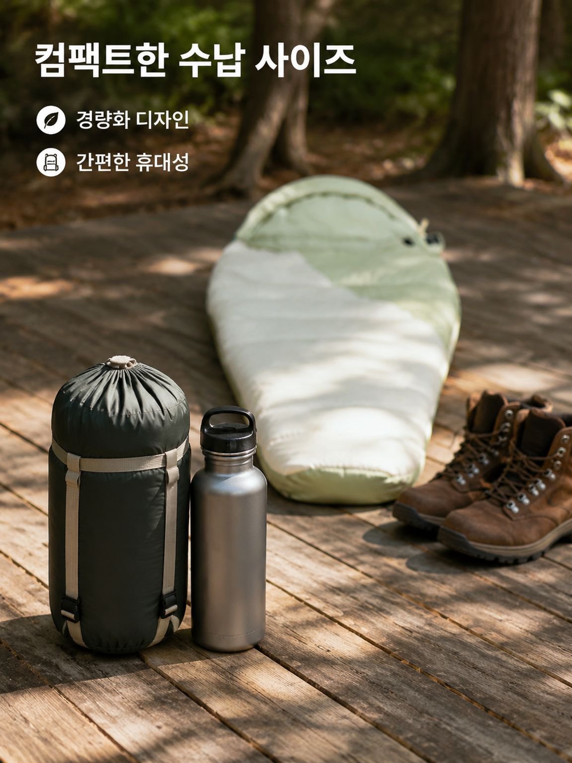 야외 경량 싱글 다운 솜 침낭 텐트 포함