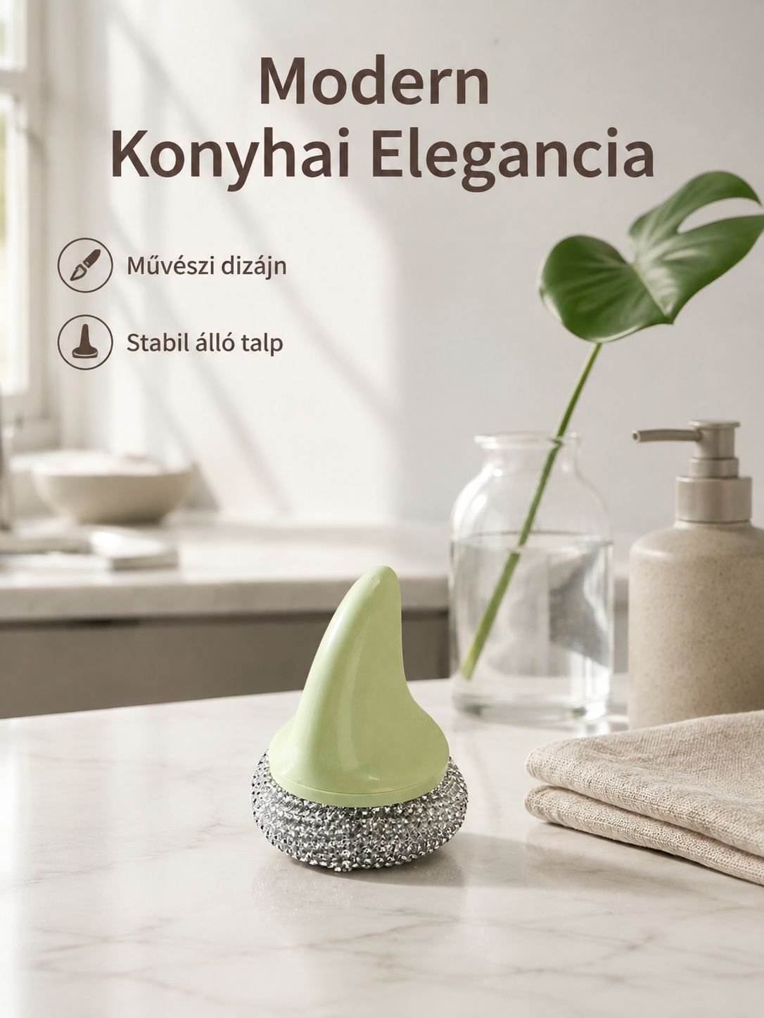 Konyhai tisztító edénykefe modern kialakítással