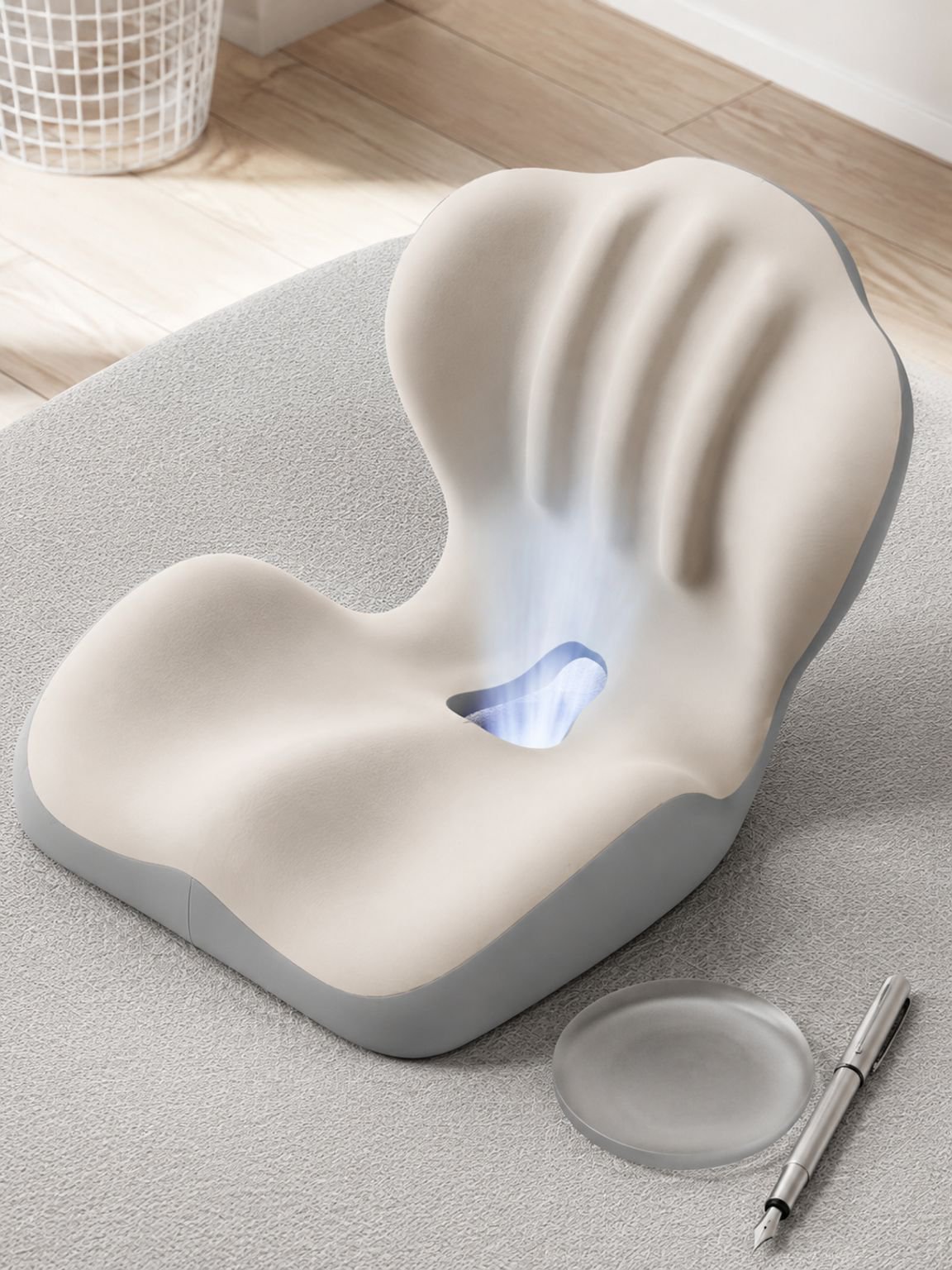 Memory foam one-piece backrest seat cushion