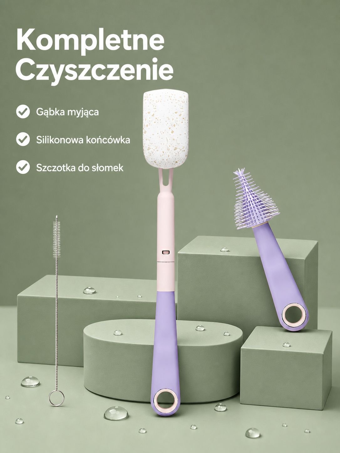 Przenośny zestaw silikonowych szczoteczek do czyszczenia smoczków dla niemowląt