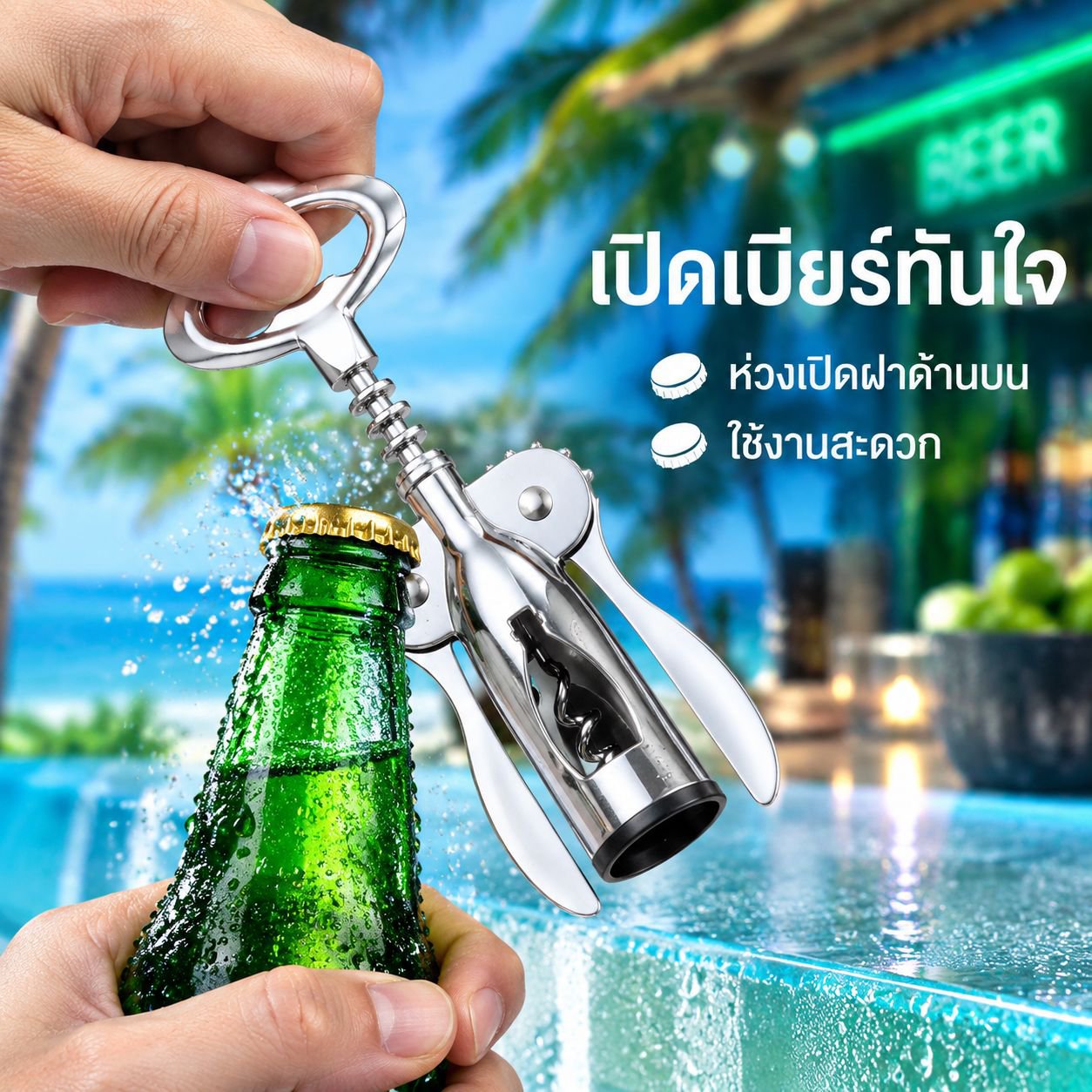 ที่เปิดขวดแบบพกพาพร้อมไขควง