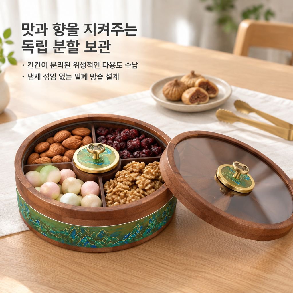 정교한 견과류 및 건과일 보관용 선물 상자 (고급 거실 테이블용)
