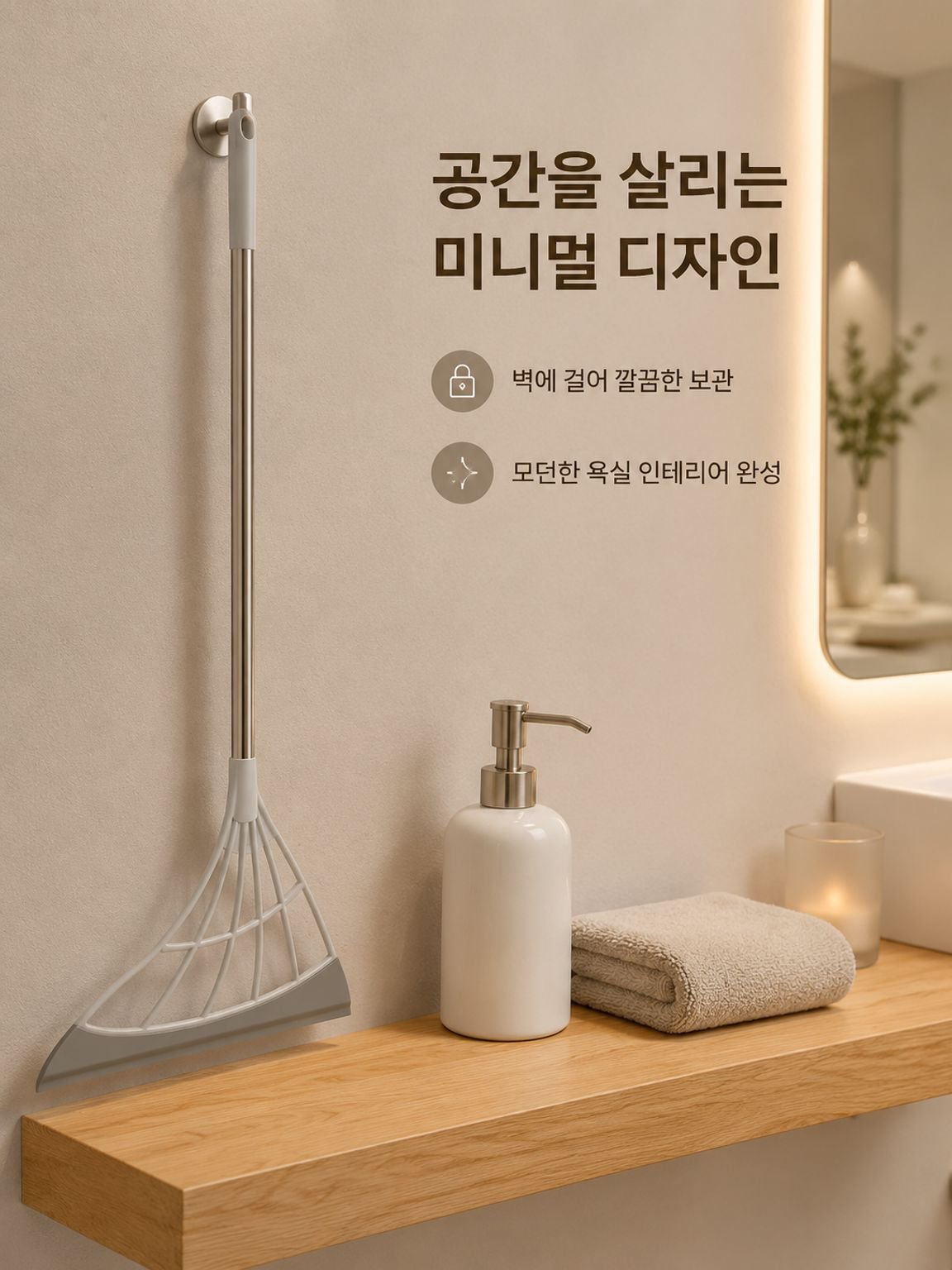 화장실 전용 실리콘 바닥 청소기
