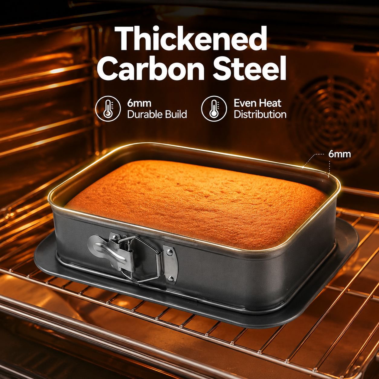 Carbon Steel Springform Baking Pan with Removable Bottom
