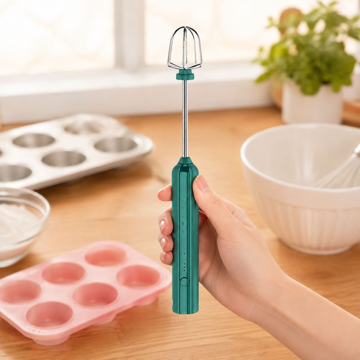 Compact and ergonomic egg mixer design