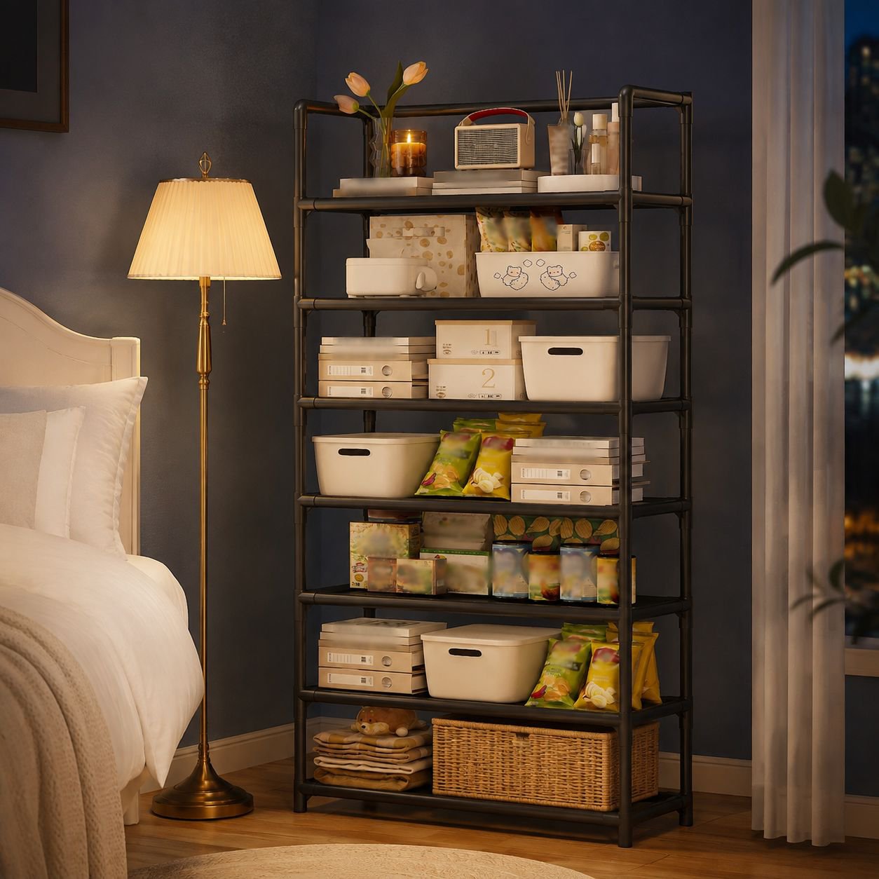 Easy-to-assemble layered organizer design