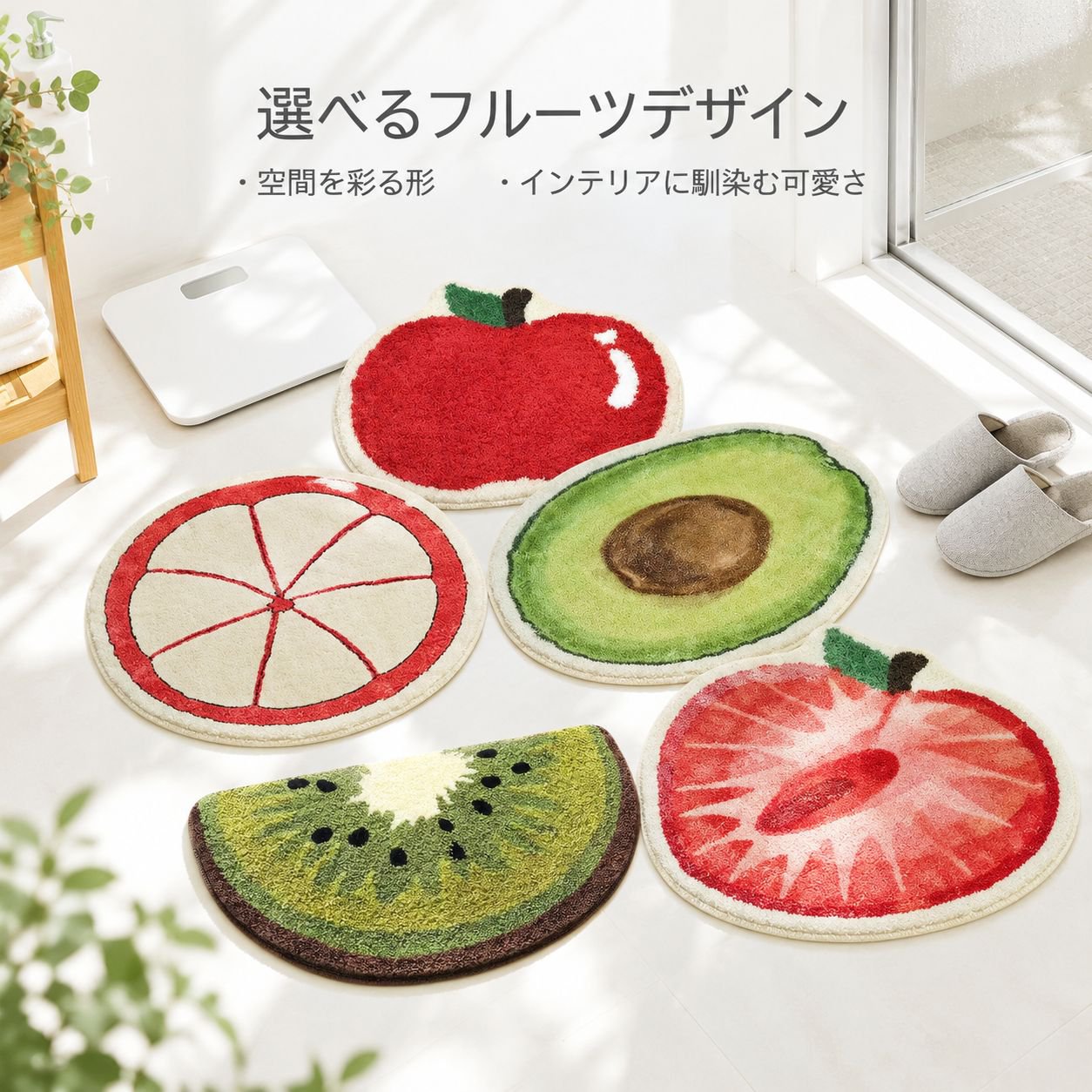 変形フェイクウールバスマット