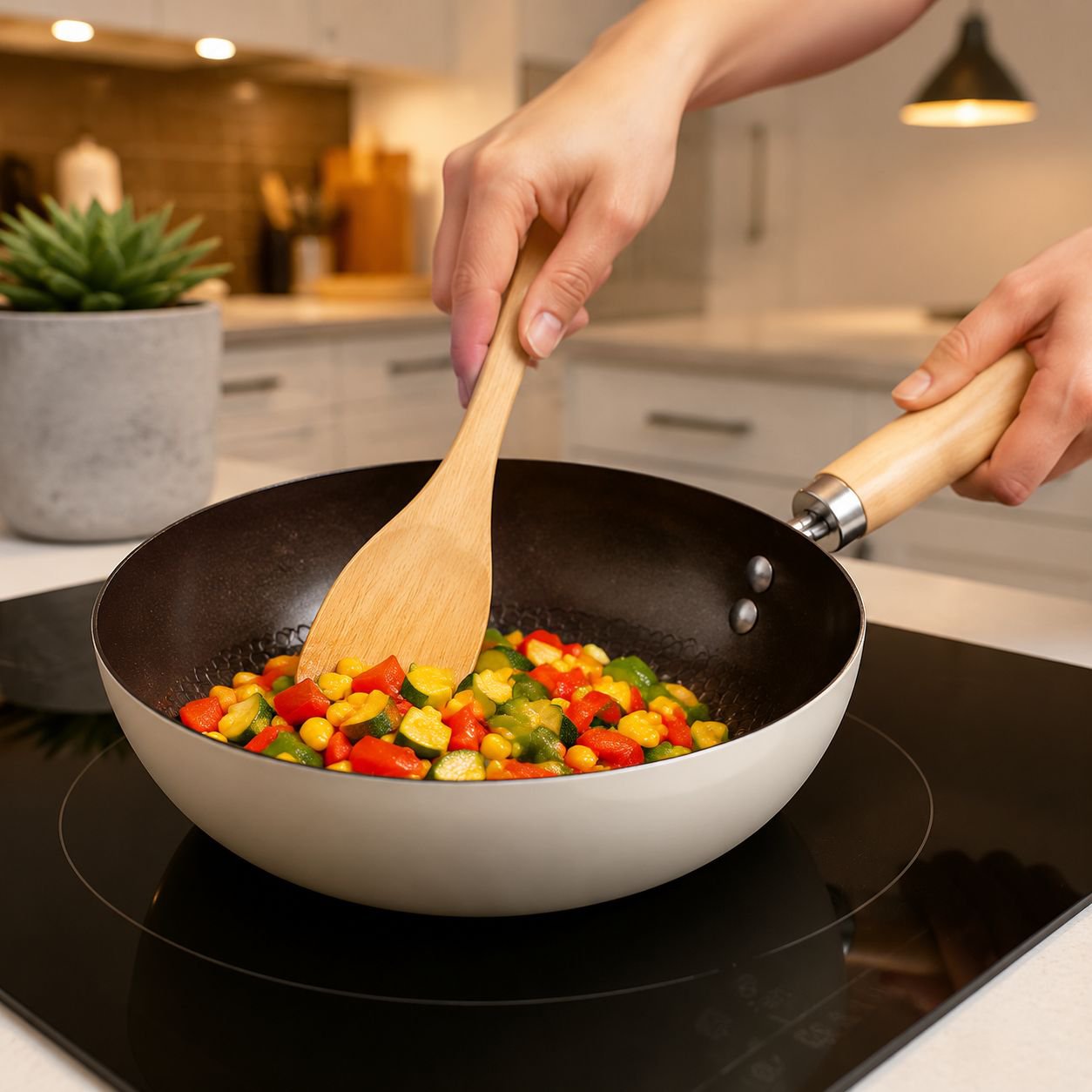 Eco-friendly ceramic frying pan for everyday use