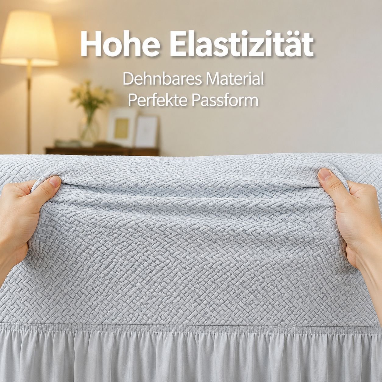 Jacquard Sofaüberwurf mit Rüschen