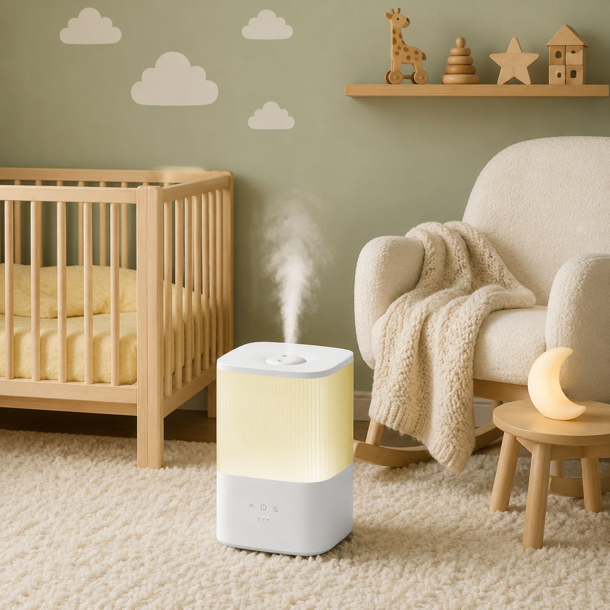 Energy-efficient quiet humidifier for office use