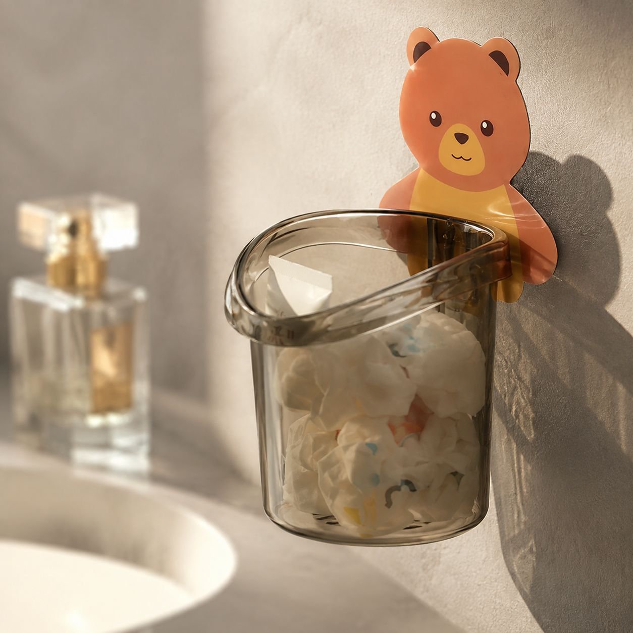 Étagère murale de salle de bain sans perçage pour brosses à dents et rangement