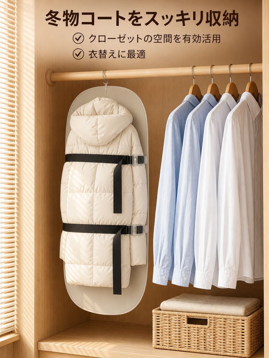 壁掛け式衣類収納圧縮ボード
