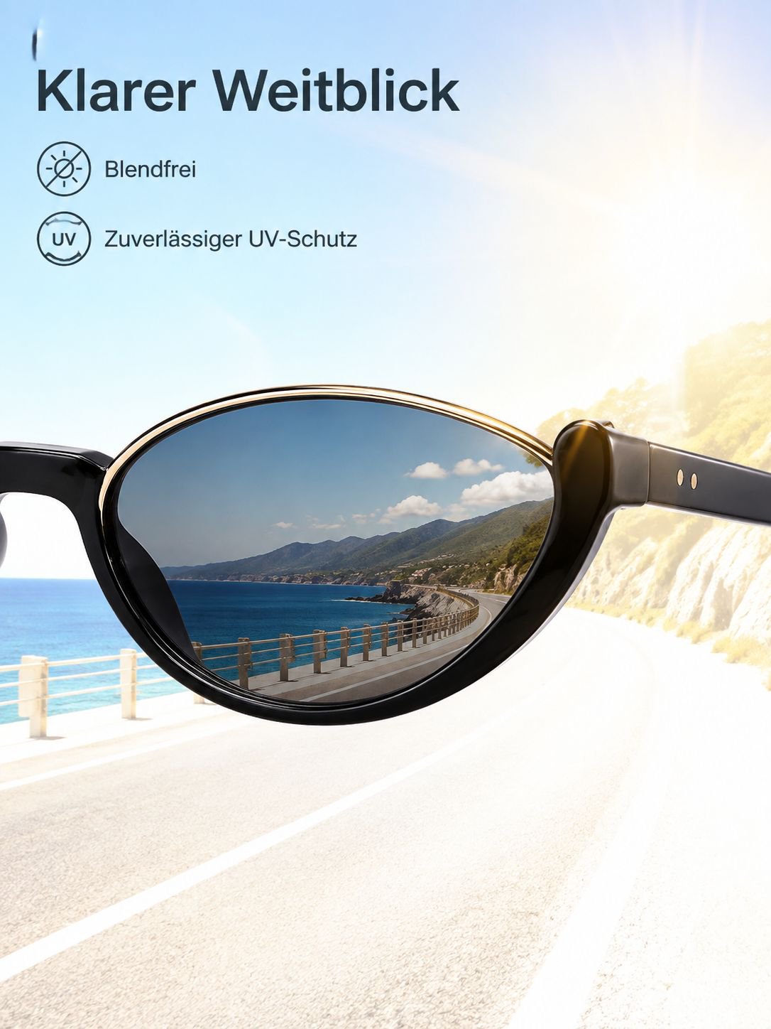 Halb-Rahmen Sonnenbrille mit individuellem Stil