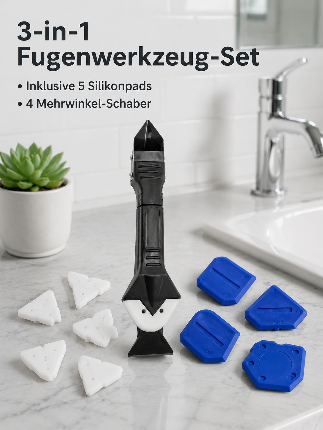 Multifunktionaler 3-in-1-Silikonschaber zum Entfernen von Klebstoffen aus Fugen