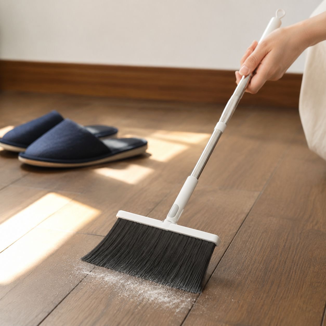 完璧な家庭用ほうきちりとりセット 太くなった長い柄の柔らかい毛の多機能掃除用具