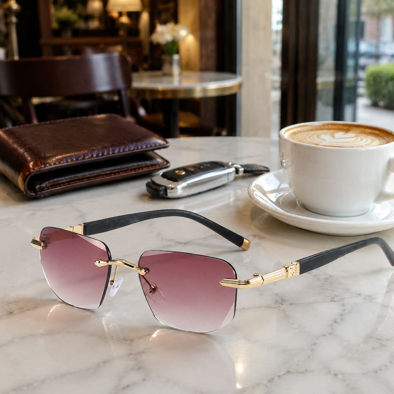 Photochromic reading glasses adapting to sunlight and indoor light