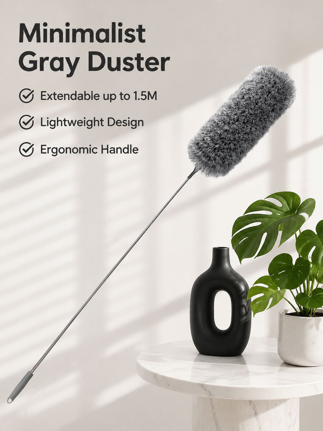 Household Retractable Static Duster Feather Dusting Brush