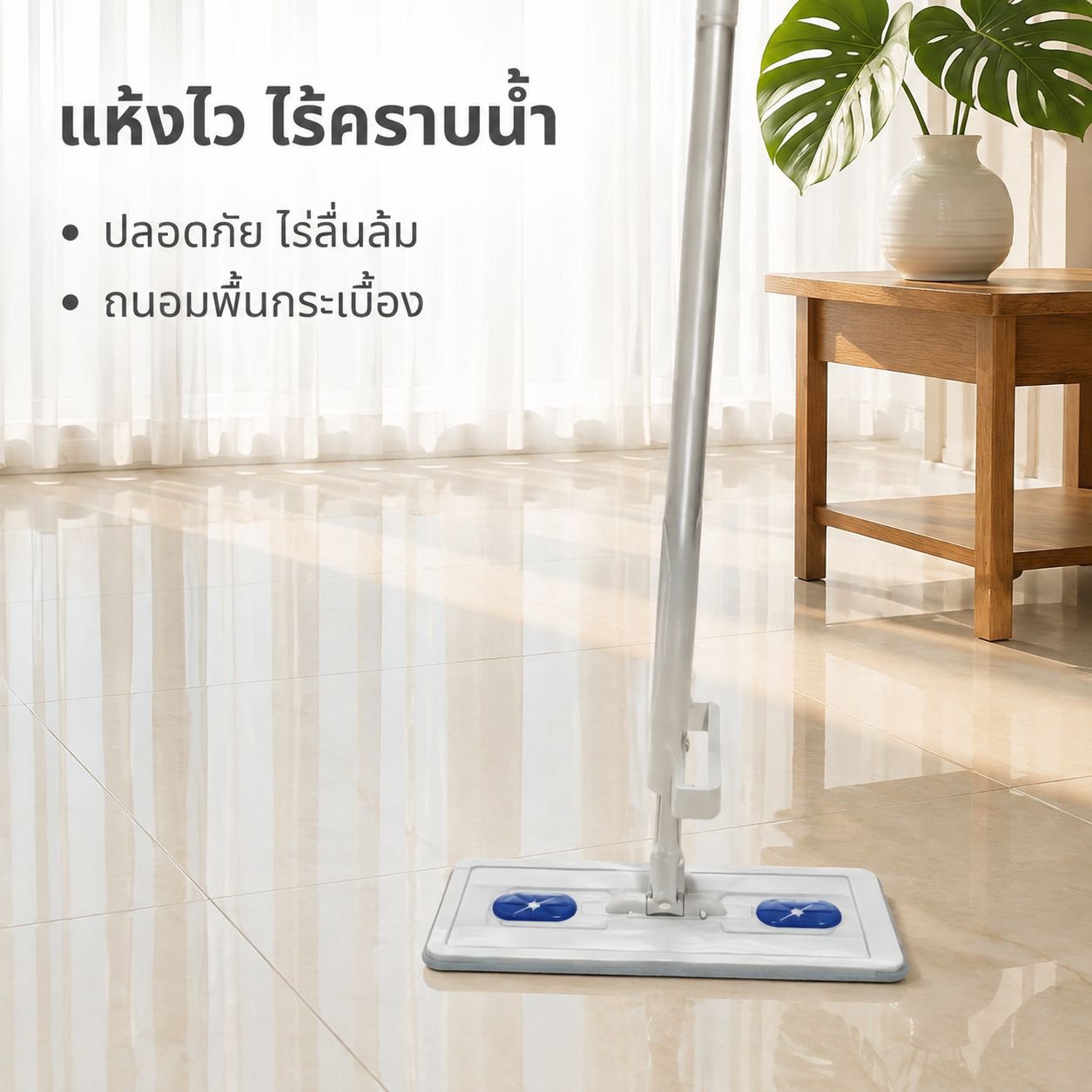 ไม้ถูพื้นอัตโนมัติไม่ต้องซักมือ
