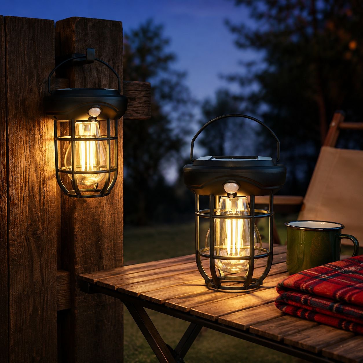 Solar Induction Tungsten Filament Wall Lamp for Outdoor Camping