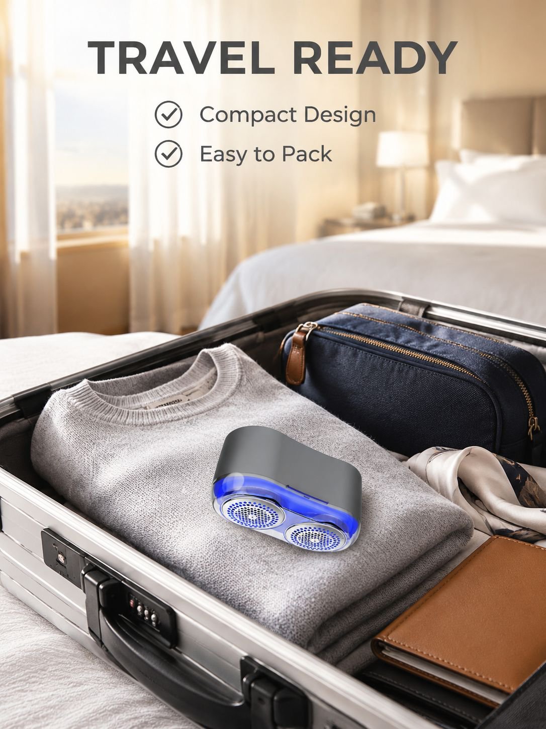 Smart Dualhead Lint Remover Strong Suction Auto Shutdown Clothes Cleaner Mite Removal