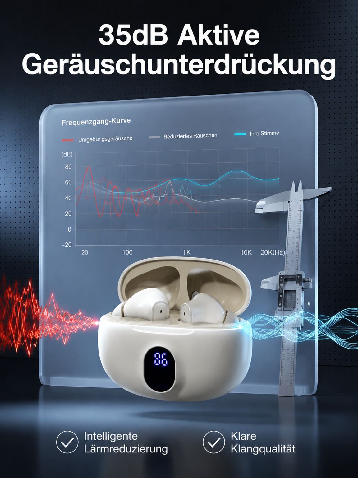 Kopfhörer mit aktiver Geräuschunterdrückung und langer Akkulaufzeit