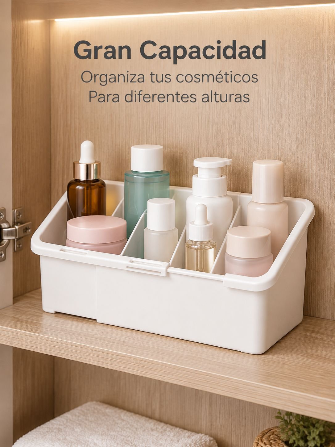 Organizador extensible para guardar accesorios de oficina en el escritorio