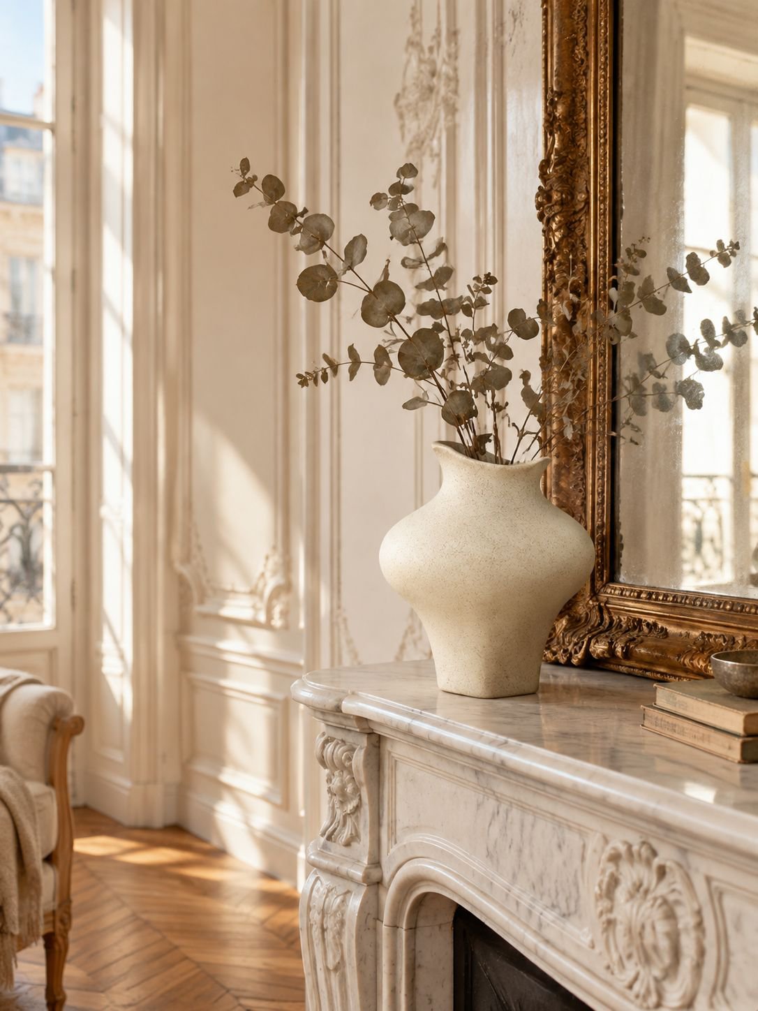 Vue rapprochée du vase en céramique irrégulier mat Misu avec sa finition texturée et moderne.