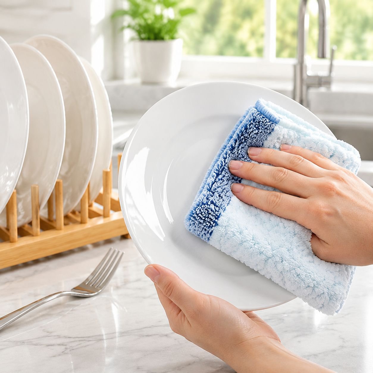 Pack of colorful non-stick coral fleece cleaning cloths