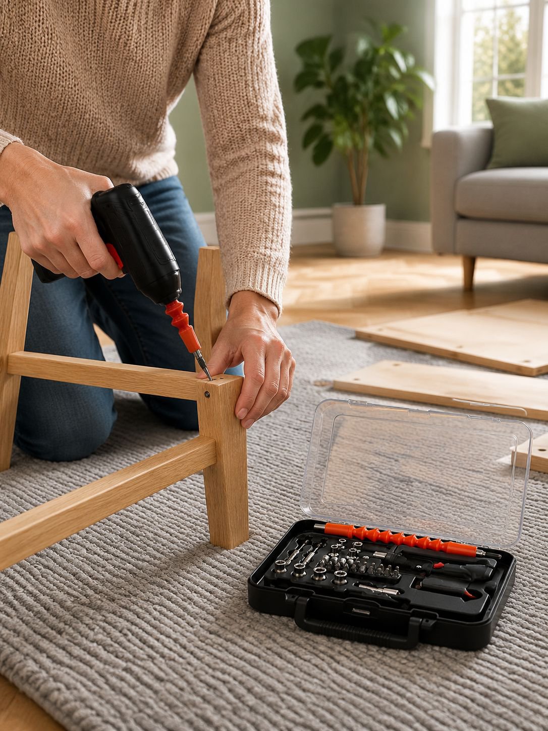 Mini lithium electric drill driver set for home use