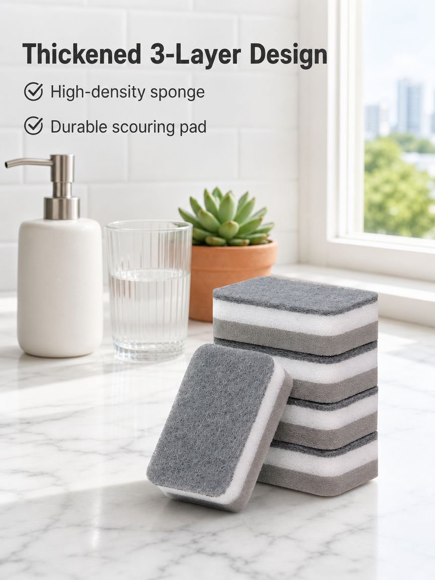 Thickened Dishwashing Sponge