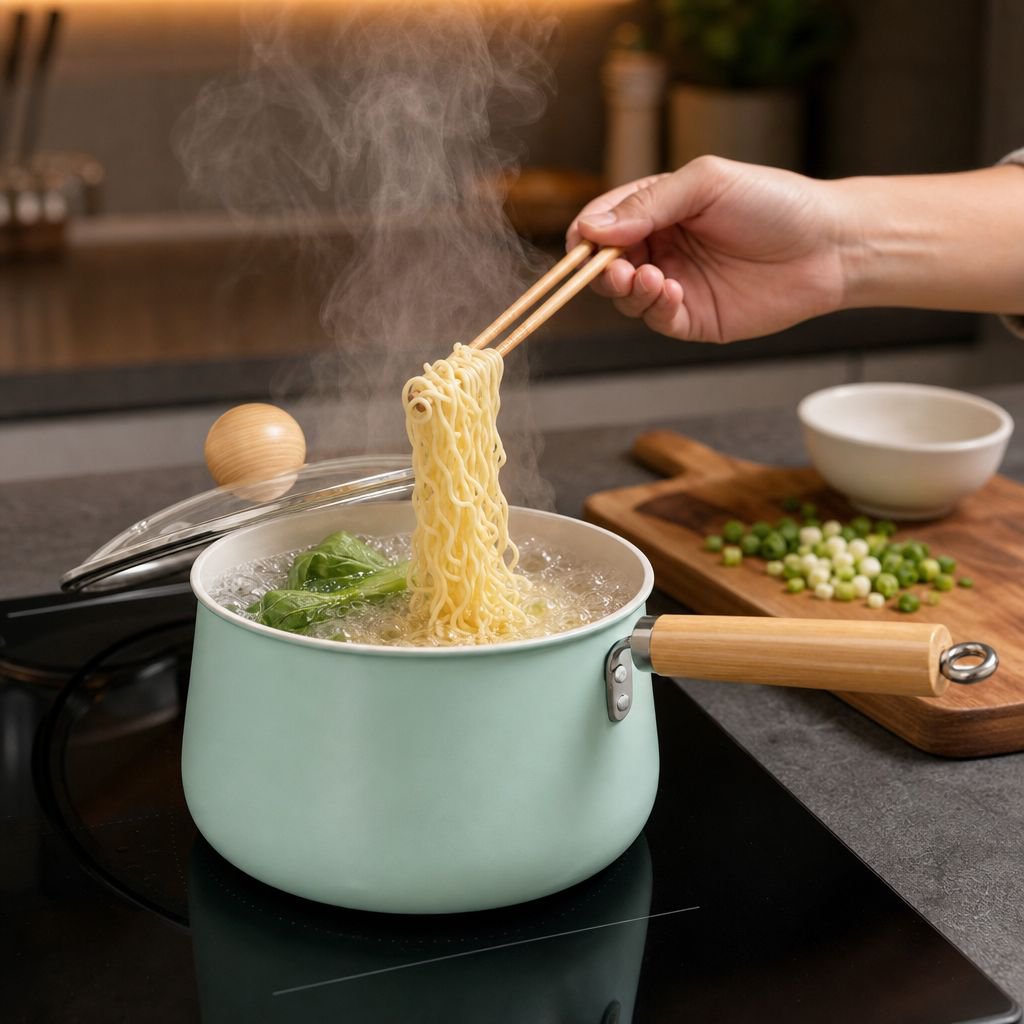 Household nonstick milk pot Ceramic doublesided nonstick highcolor cooking noodles pot