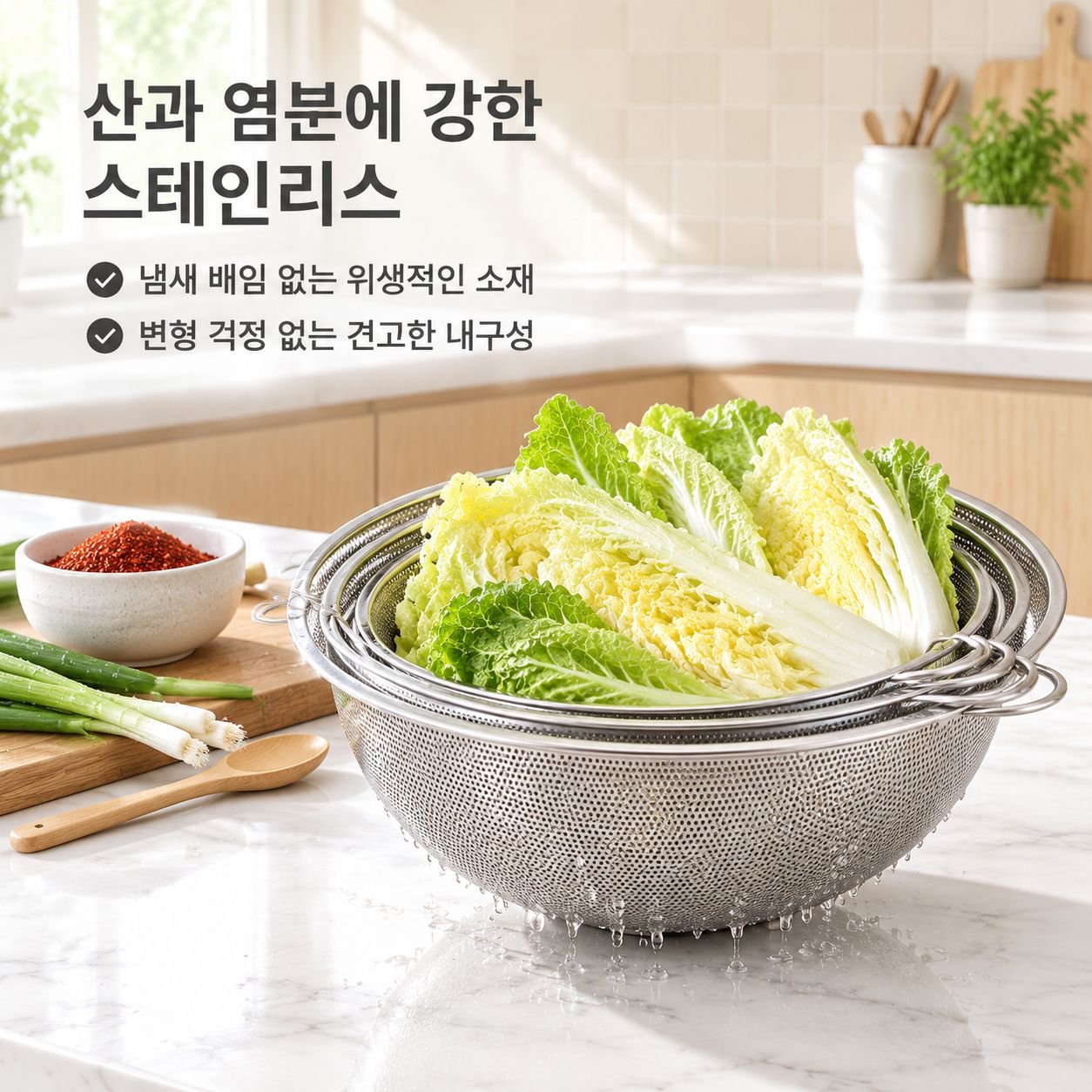 두꺼운 스테인리스 배수 바구니